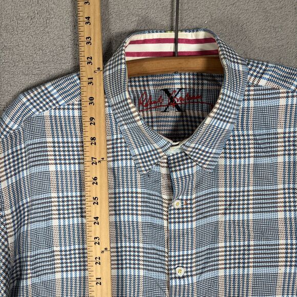 Robert Graham Shirt Men’s Size 2XL Houndstooth Plaid Flipcuff Mixed Media Luxury - Picture 8 of 16